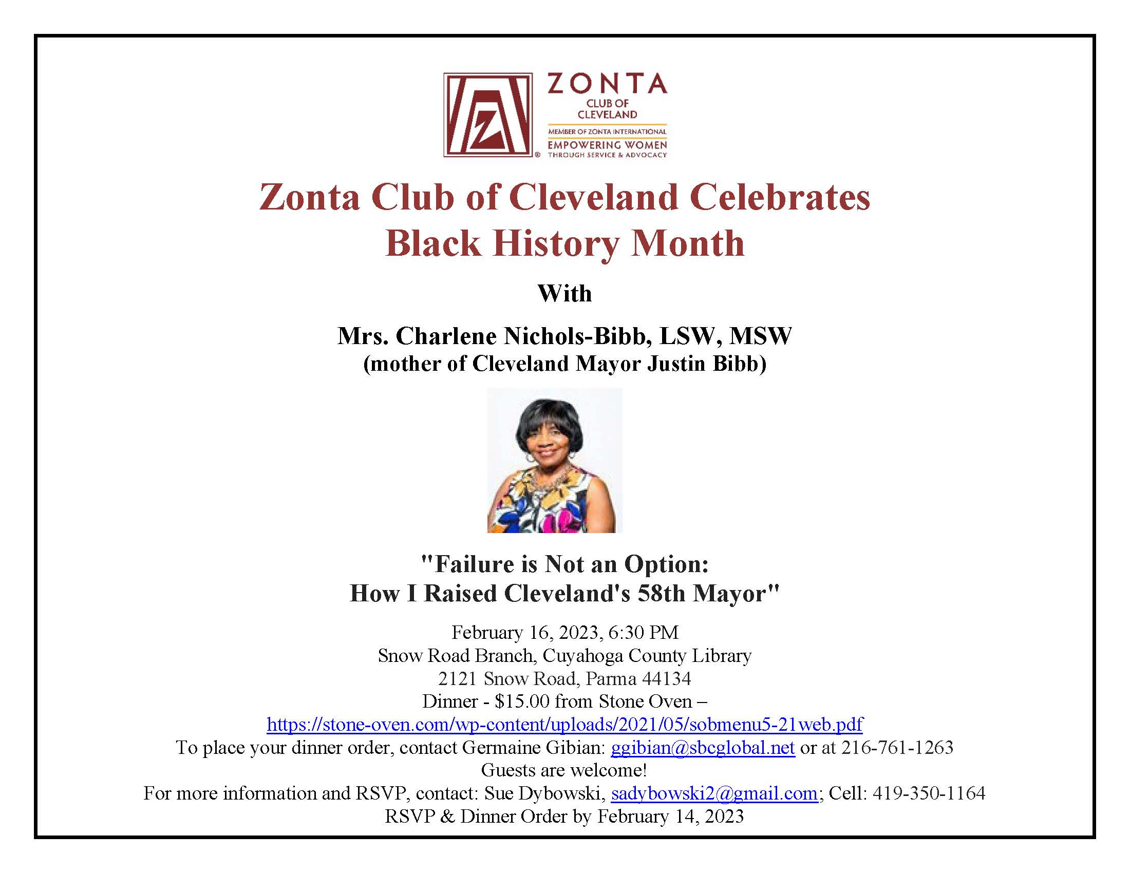 Zonta Club of Cleveland Celebrates Black History Month